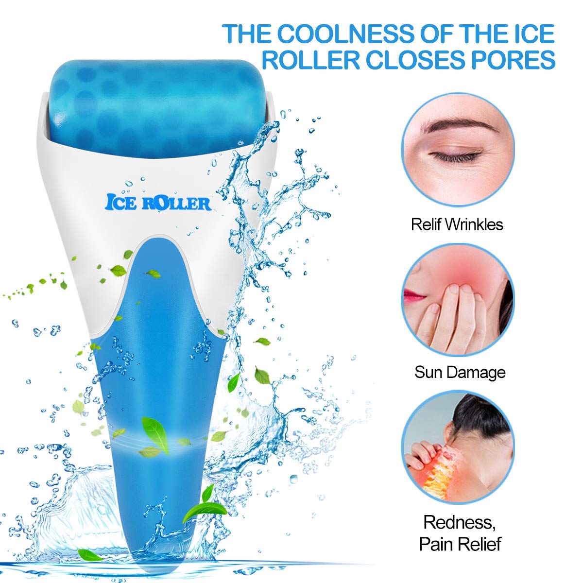 LATME Ice Roller for Face Eyes，Womens Gifts，Face Massager Roller Puffiness Migraine Pain Relief and Minor Injury(Blue) - Image 3